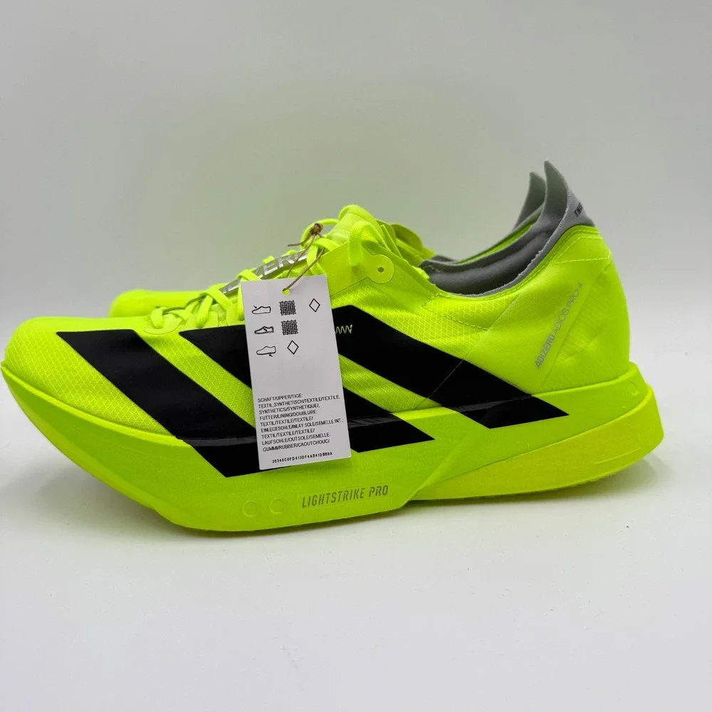 Adidas Adizero Adios Pro 4 Lucid Lemon Black JR6364 Men's Size 12 - Picture 3 of 16